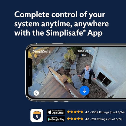 SimpliSafe 7 Piece Wireless Outdoor Camera Home Security System - Optional 24/7 Professional Monitoring - No Contract - Compatible with Alexa and Google Assistant