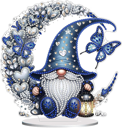 Diamond Painting Kits for Adults Beginners, 5D Full Drill Dwarf Moon Crystal Art Desktop Ornament, DIY Single Sided Home Office Desk Decor, Creative Craft Gift Set with Tools