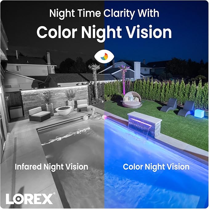 Lorex 4K 8MP IP PoE White Wired Security Dome Camera | Add-On Camera | Color Night Vision | Smart Motion Detection (Person/Vehicle) | Listen-in Audio | IP67 Weatherproof | Metal Housing