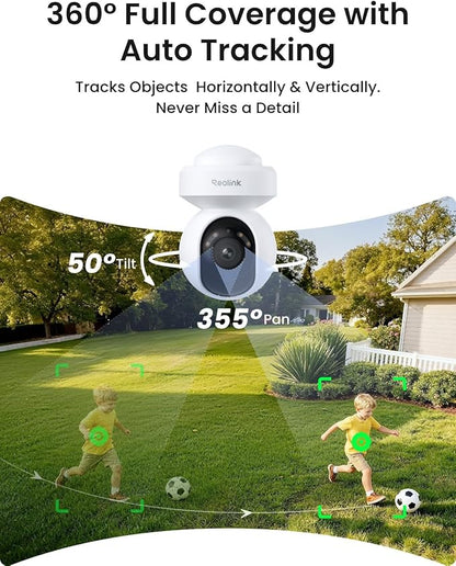 Reolink 4K Security Camera System with PT Auto-Tracking, 355°Pan 50°Tilt, 4K PoE Cameras Home Surveillance Wired Outdoor, Smart AI Detection, Spotlights & 2-Way Talk, 8CH NVR 2TB HDD, RLK8-800PT4