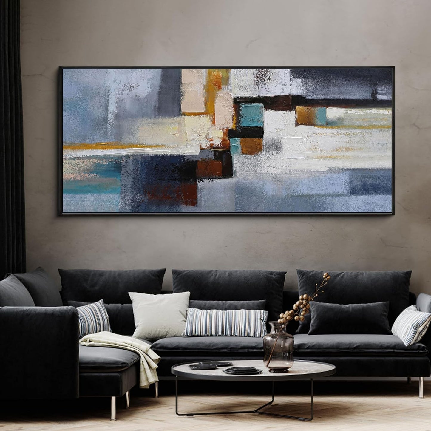 KLAKLA Extra Large Wall Art 86x29 Inches - Abstract Huge Canvas Picture Wall Decor Living Room Oversized Artwork for Walls Bedroom Office Decoration Modern Frame Wall Art