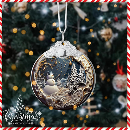2025 Christmas Ornament, Christmas Ornaments, Ornaments,Christmas Tree Ornaments, Christmas Tree 2D Acrylic Ornament, White Elephant Gifts, Gag Gifts Funny Adult, Christmas Decor (Snowman)
