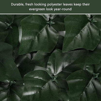 Faux Ivy Privacy Fence Screen Outdoor Expandable Artificial Greenery Roll Fake Hedge Wall Patio Green Plastic Leaf Plant Vine Grass Panels Gate Covering for Garden Yard Balcony (197 X 40 in)