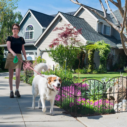 Decorative Garden Fence 17in (H) x40ft (L), Arched Rustproof Metal No Dig Fence for Dogs & Rabbit, Ornamental Animal Barrier for Flower Beds, Border Panels Fencing for Yard & Patio Outdoor Decor