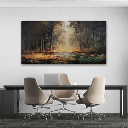 Canvas Wall Art Decor Large Wall Art Pictures for Living Room Landscape Natural Wall Art Decor Artwork for Walls Mystical Path Yellow Forest Wall Art Prints Art Work for Home Office Wall Decor 24"x48"
