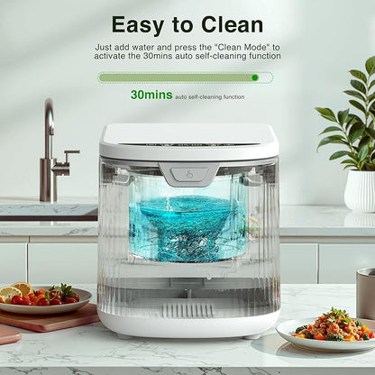 3.3L(Max) Electric Composter for Kitchen, Smart Compost Bin with LED Display, Low Noise|Odorless|Auto-Cleaning, Food Waste Compost Machine, Turn Food Waste to Fertilizer in 3.5-6H for Indoor Home Use