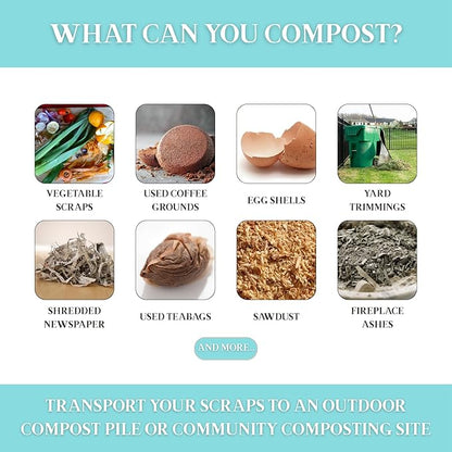 Martha Stewart Indoor Compost Bin | Countertop Composting Bucket for Kitchen | .7 Gallon Capacity | Includes Filter | Plant Based Materials | Linen White