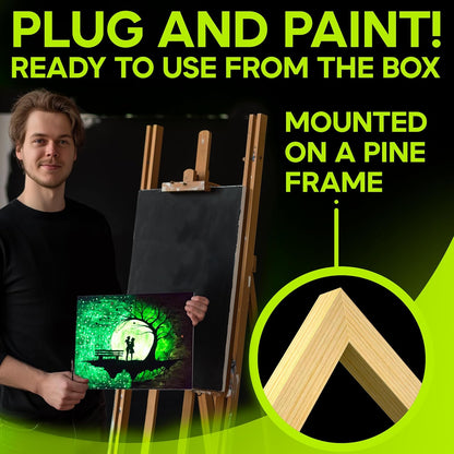 Glow in The Dark Canvas Boards – 2 Pack of 10×14″ Painting Panels – Neon-Ready Art Canvases for Acrylic, Oil & Glow Paints – Creative Gift for Artists, Kids & Decoration
