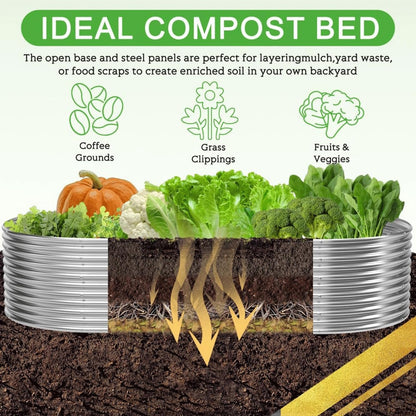 2 Pack 8x4FT Tall Galvanized Raised Garden Bed Outdoor,Metal Garden Bed for Vegetables,Steel Raised Beds for Gardening,Above Ground Garden Box for Flower-3L0