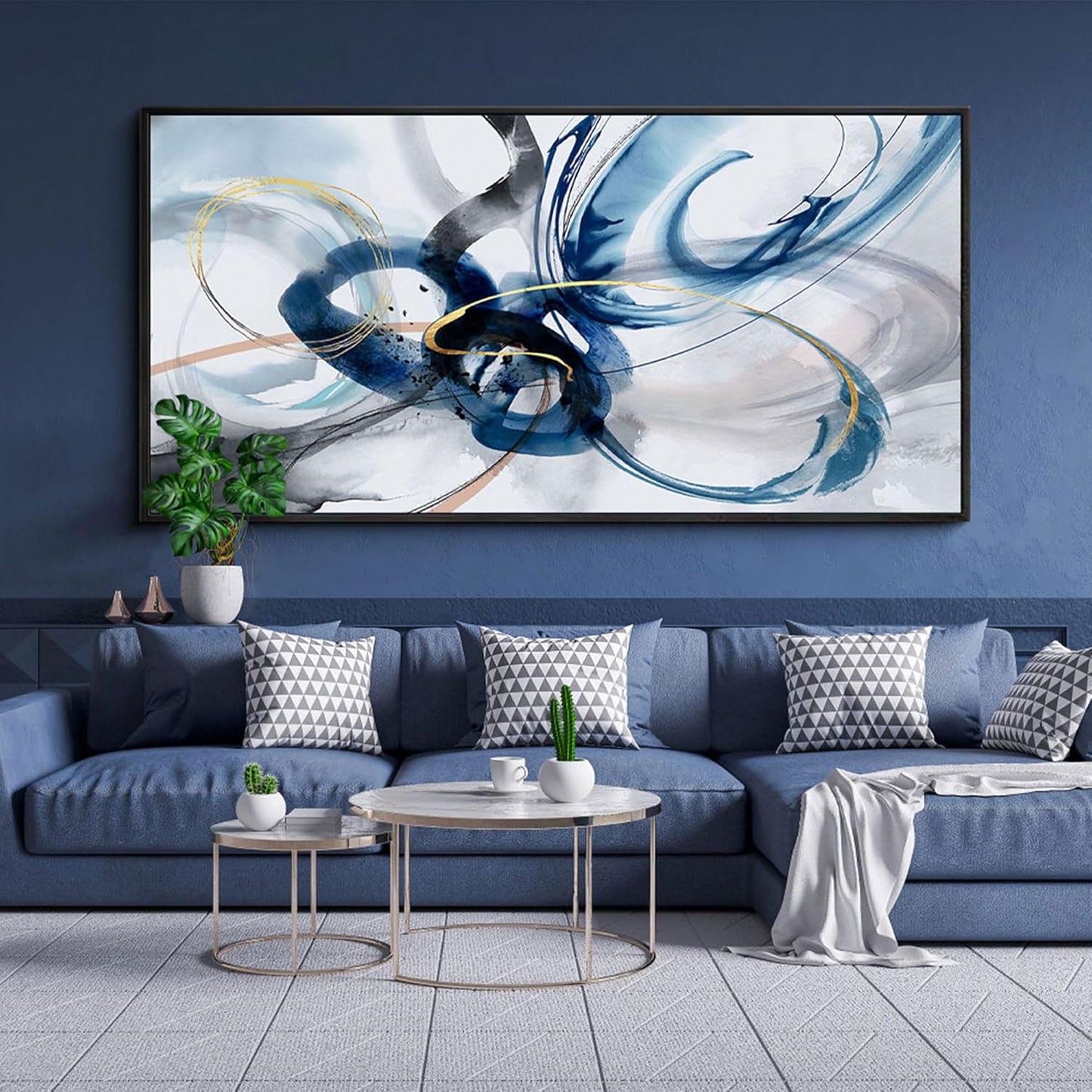 KLAKLA Extra Large Wall Art - Abstract Huge Canvas Picture Wall Decor Living Room Oversized Artwork for Walls Bedroom Office Decoration Modern Frame Wall Art