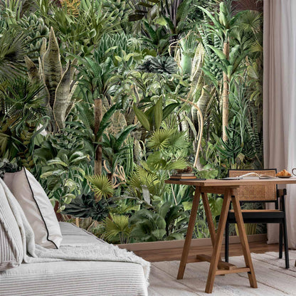 artgeist Wall Mural Leaves 77x55 in - XXL Peel and Stick Self-Adhesive Wallpaper Removable Large Sticker Foil Wall Decor Print Picture Image Design Plants Abstract Nature Botanical b-C-0858-a-a