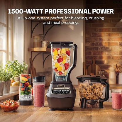 Ninja Kitchen System | 8-Cup Food Processor Bowl & 72 oz. Blender All-in-One | With (2) 16 oz. To-Go Cups | For Smoothies, Ice Crushing, Dough & More | 1500 Watt | Black | BL770