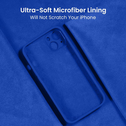 FireNova Designed for iPhone 14 Case, Silicone Upgraded [Camera Protection] Phone Case with [2 Screen Protectors], Soft Anti-Scratch Microfiber Lining Inside, 6.1 inch, Klein Blue