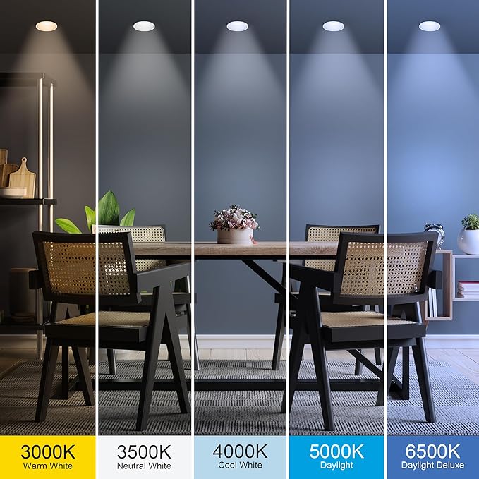Feit Electric LED Ceiling Downlight, Dimmable Flat Panel Ceiling Light with Color Selection (5CCT), TP24 Adapter Included