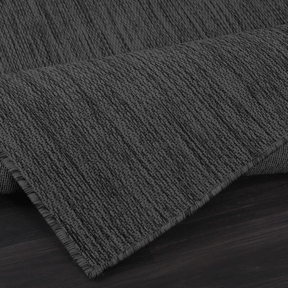 CAMILSON Outdoor Rug 8x10 Modern Area Rugs for Indoor and Outdoor Patios and Porches - Waterproof, Washable, Non-Shedding, Easy-to-Clean Outside Carpet (8 x 10, Solid - Dark Gray)