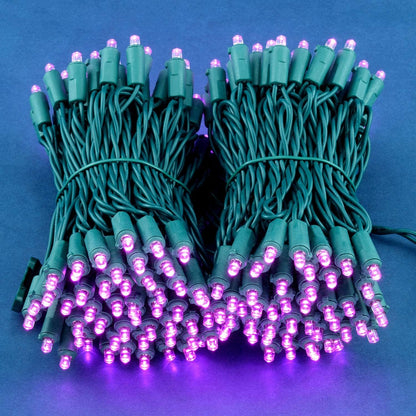 200 Count Pink Wide Angle LED Christmas Lights, 66 ft Green Wire UL Certified Commercial Grade 5mm Holiday String Light Set (Pink)