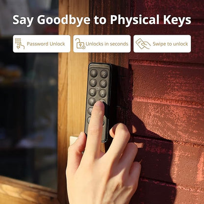 SwitchBot Wi-Fi Smart Lock with Wireless Keypad, Keyless Entry Door Lock for Front Door, Electronic Smart Deadbolt, Remote Control, Fits Your Existing Deadbolt in Minutes, IP65 Waterproof