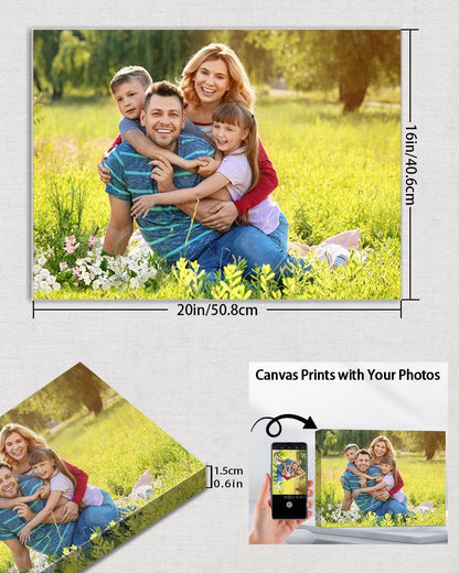AbcCustomize Custom Canvas Prints,Transform Your Memories into Beautiful Art with Personalized Photo on Canvas,Personalized Canvas Wall Art for Home Decor, Gifts, and Keepsakes