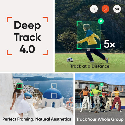 Insta360 Flow 2 Pro White - Foldable AI Phone Gimbal, Track in 200+ Apps with Apple DockKit, Multi-Person Tracking, 360º Pan Tracking, Built-in Tripod/Selfie Stick, iPhone/Android Portable Stabilizer