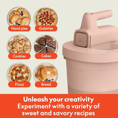 bella 3.5 Qt Hand & Stand Mixer, 2 in 1 Electric Mixer with Bowl, Dough Hook, Whisk & Egg Beater, Multifunctional Handheld Mixer for Baking, 200 Watt, Blossom