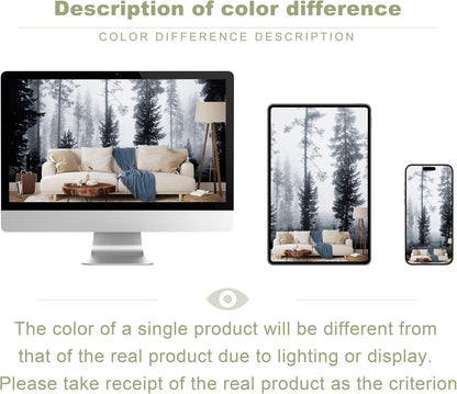 Misty Snow Forest Wall Mural Wallpaper Foggy Pine Large Wall Decor for Bedroom Living Room Office(Not Peel and Stick)