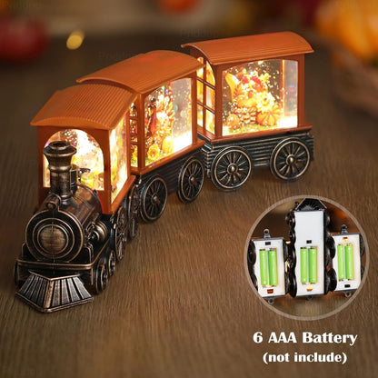 Fall Snow Globe Train Gnome Turkey Pumpkin Classic Relief Texture Battery Powered LED Glitter Fall Decorations for Home Autumn Harvest Thanksgiving Gifts