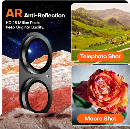 Camera Lens Protector for iPhone 16/16 Plus, Aluminum Alloy Sapphire Glass Camera Screen Cover, Case Friendly- Black Titanium