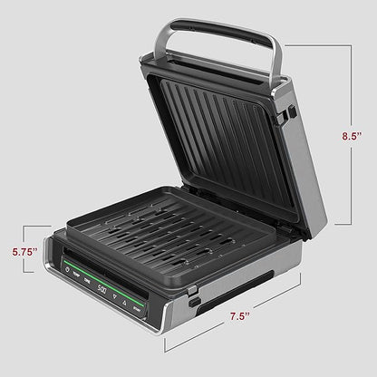 George Foreman Smokeless - Digital Smart Select, Family Size (4-6 Servings), Stainless Steel, GRD6090B