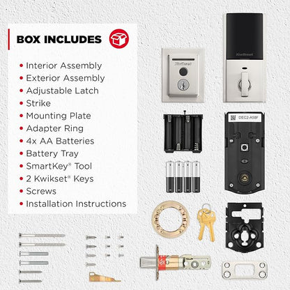 Kwikset Halo Touch Fingerprint Wi-Fi Smart Lock, Keyless Entry Door Low Profile Deadbolt, Geofence Auto-Unlock, Grade AAA Certified, No Hub Easy Install, Satin Nickel Lifetime Finish Warranty, Square