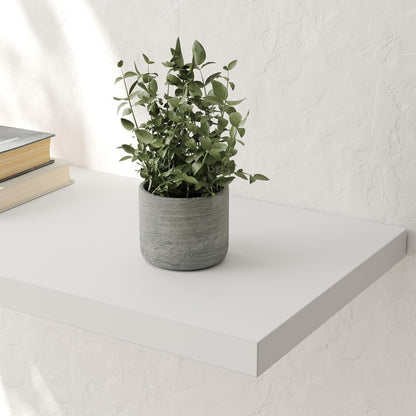 Wall Shelf Set of 2, White Floating Shelves 36 in W x 10 in D x 1 in H, Wooden Floating Wall Shelf with Invisible Brackets for Living Room/Bedroom/Bathroom/Kitchen Storage and Decor