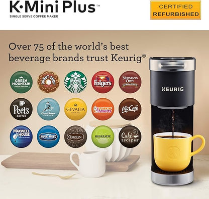 Keurig K-Mini Plus Coffee Maker, Certified Refurbished, Black (Renewed)