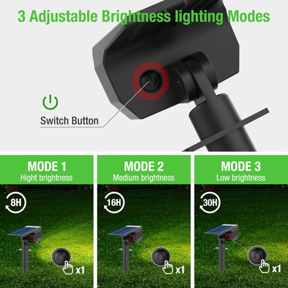 nipify 10 Pack Solar Spot Lights Outdoor Motion Sensor with 3 Modes,Solar Spotlights Outdoor Waterproof 2-in-1 Auto On/Off Landscape Lighting for Outside Yard Wall Garden Pathway, Warm White