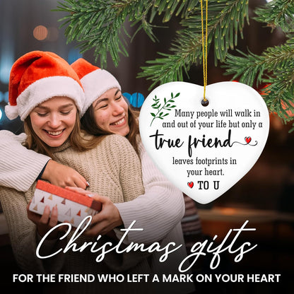 OASSIE Friend Gifts for Women - Ceramic Christmas Ornaments 2025 for Tree Decorations - Friendship Gifts for Women Friends, Inspirational Friend Gift Ideas, Friends Ornament for Christmas Decorations