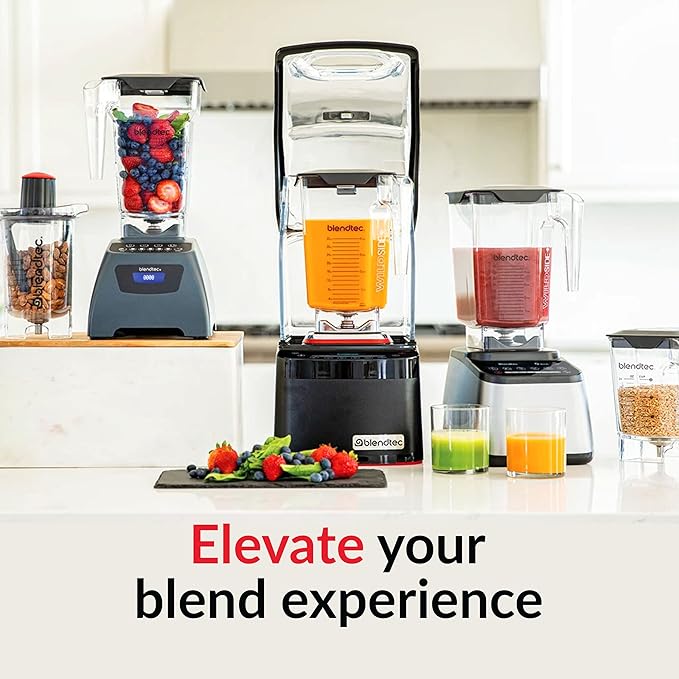 Blendtec Stealth X 885 - Brushless Commercial-Grade Blender with Sound Enclosure - Wildside + and FourSide Jar with Soft Lid - Black