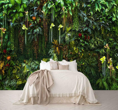 Green Wallpaper Banana Leaf Floral Mural Wallpaper for Bedroom Living Room TV Background Sofa Wall (not self-Adhesive)