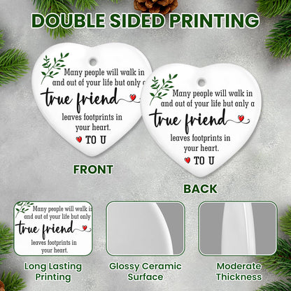 OASSIE Friend Gifts for Women - Ceramic Christmas Ornaments 2025 for Tree Decorations - Friendship Gifts for Women Friends, Inspirational Friend Gift Ideas, Friends Ornament for Christmas Decorations