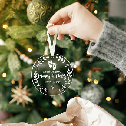 Gifts for Expecting Parents - Expecting Parents to Be Unique Gifts - Baby Pregnancy Announcement Ornaments for Family, Husband - Baby Ornament 2025 - Acrylic Ornament