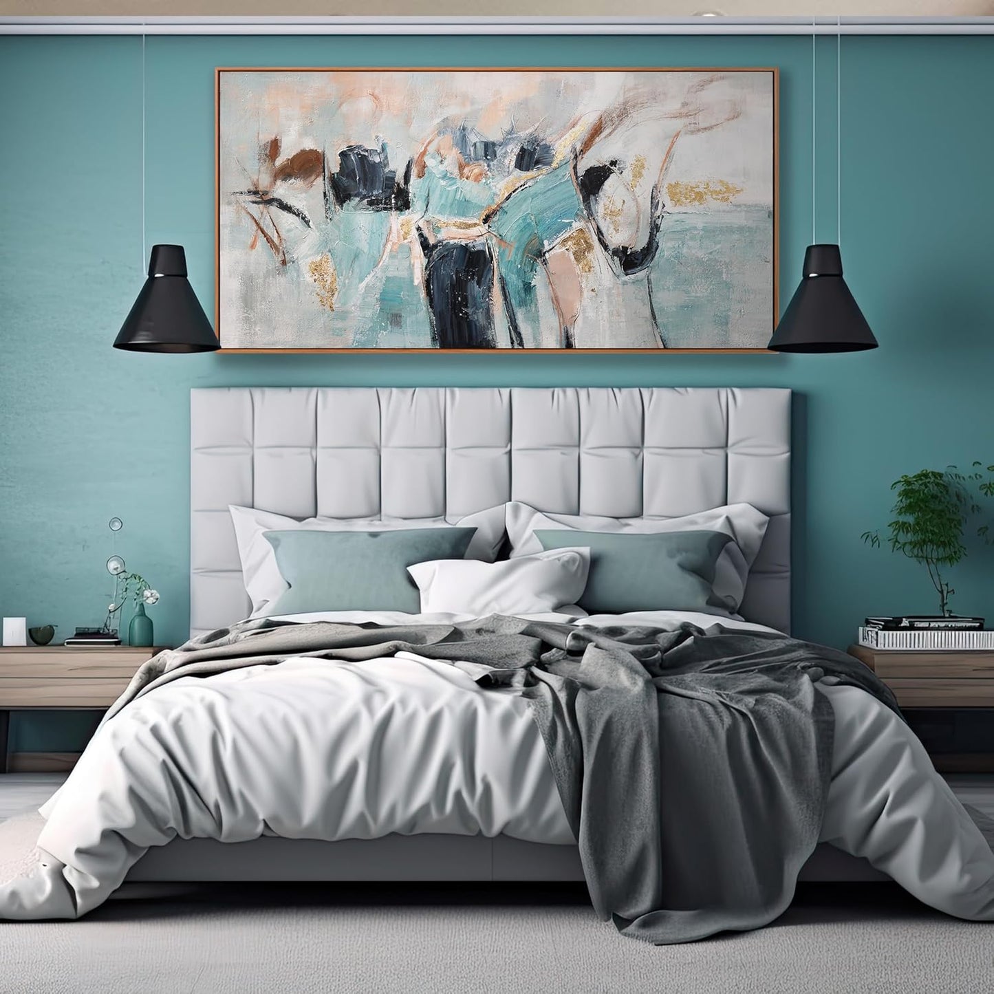 Wall Art Modern Minimalism Canvas Artwork Modern Paintings Colorful Fantasy Graffiti Framed Abstract Wall Art Decor Large Size For Living Room Kitchen Bedroom Office 29 * 58 Inch