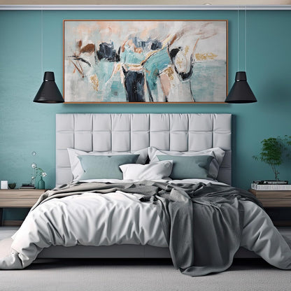 Dimpaga Abstract Wall Art Framed Ready To Hang Home Decor Artwork Wall Art Colorful Fantasy Graffiti Prints Canvas Painting For Living Room Bedroom Office Apartment Decoration 24"X48"