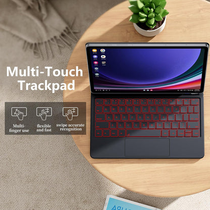 Magentic Keyboard Case for Samsung Galaxy Tab S10 FE/S9 FE 5G 10.9", Tab S9/S8/S7 11", Backlit Wireless Bluetooth Magic Keyboard Case Cover Stand Multi-Touch Trackpad LED Power Display-Black