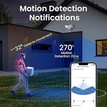 Feit Electric SEC5000/CAM/WIFI Outdoor LED Smart Security Camera with Motion Sensor, 2-Way Audio, 5000 Lumens Floodlight, Works with Alexa and Google Asst, Alarm, Hardwired, Updated Version of SEC3000