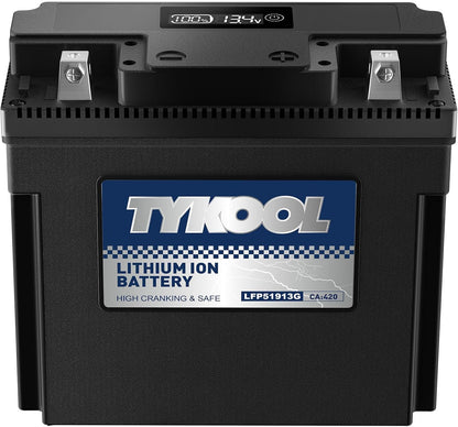 51913/51814 LiFePO4 Lithium Motorcycle Battery, 420CCA,Digital Readout, Fits for BMW motorcycle,R1200RT, K1200LT, R80GS; Champion Generator, Dual Fuel Generator, Lawn Mower Battery