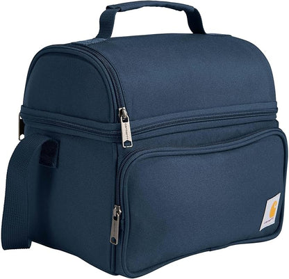 Carhartt Insulated 12 Can Two Compartment Lunch Cooler, Durable Fully-Insulated Lunch Box, Navy