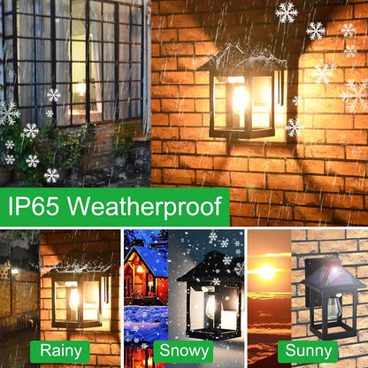 Solar Powered Wall Lanterns Outdoor with 3 Modes, Dusk to Dawn Motion Sensor LED Sconce Lights Waterproof, Exterior Front Porch Security Lamps Wall Mount Patio Fence Decorative Light Fixtures