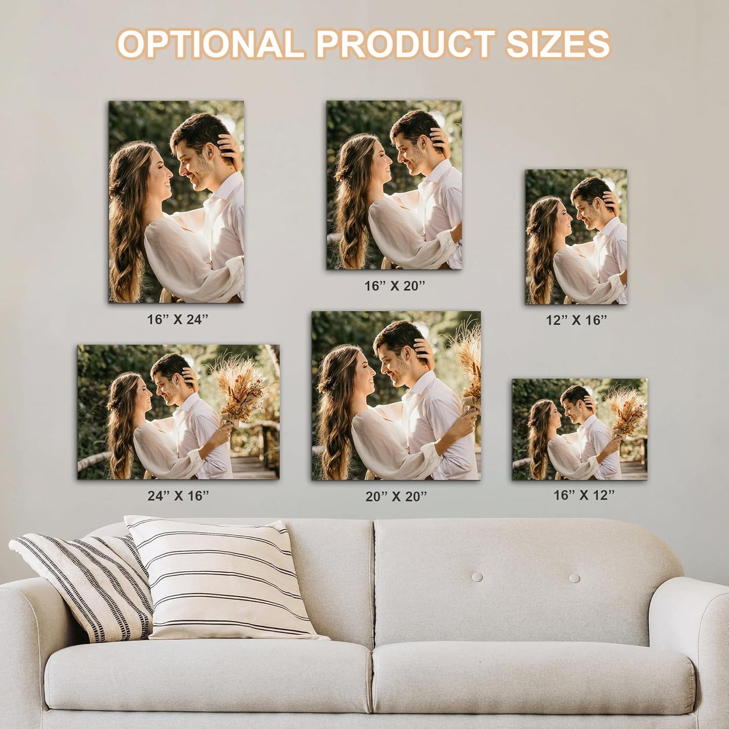 WayToLight Custom Canvas Prints with Your Photos Framed Personalized Picture Canvas Prints Wall Art Ideal for Home Decor Christmas Family Gifts (11" x 14")
