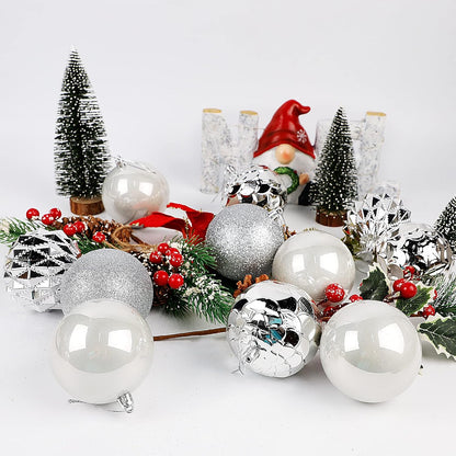Lulu Home Christmas Ball Ornaments, 20 Ct 3.15" Pre-Strung Hanging Ornament Decorations, Xmas Shatterproof Plastic Balls for Holiday Party Wreath Garlands Trees, Silver