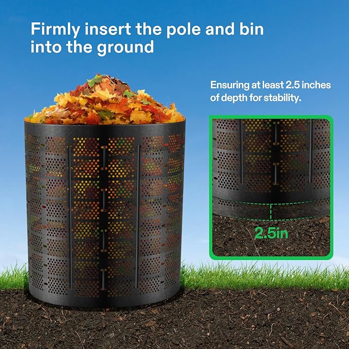 VIVOSUN 500 Gallon Outdoor Compost Bin, Expandable Composter, Easy to Setup & Large Capacity for Backyard, Lawn (Black with Gloves) (Pack of 2)