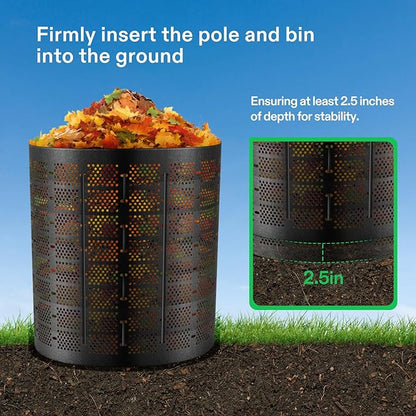 VIVOSUN 500 Gallon Outdoor Compost Bin, Expandable Composter, Easy to Setup & Large Capacity for Backyard, Lawn (Black with Gloves) (Pack of 2)
