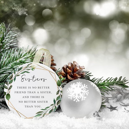 Sister Ornaments 2025 Sis Ornament Sister Christmas Ornament Forever Graduate Best Sis Ever Double-Sided Printing Ceramic 2.9"