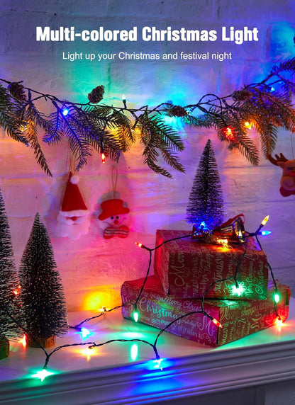Battery Operated Christmas String Lights, 8ft 20 LED Mini Lights with Timer, Christmas Tree Lights for Indoor Outdoor Bedroom Wedding Party Holiday Xmas Decoration，Multicolor